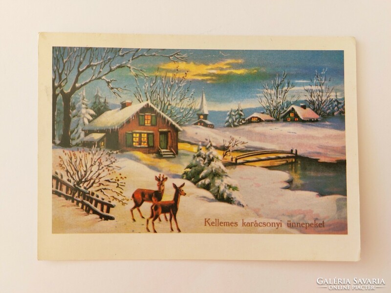 Régi karácsonyi képeslap 1988 levelezőlap
