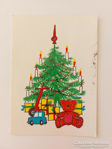 Old Christmas card 1991 postcard