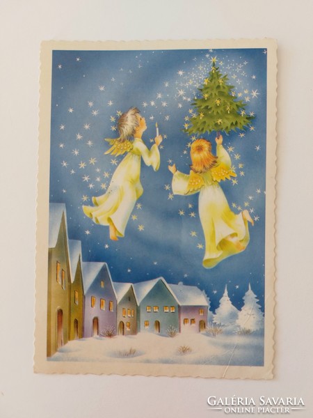 Régi karácsonyi képeslap 1994 levelezőlap angyalok