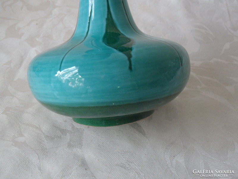 Retro türkiz színű kerámia váza