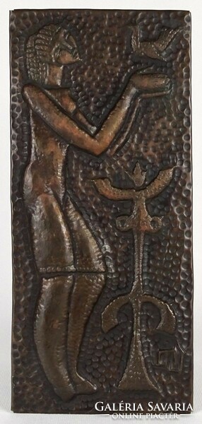 1P216 Élet - béke - szabadság jelzett bronz relief 28 x 12.5 cm