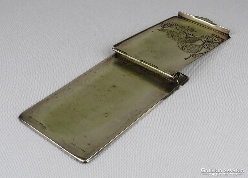 1P207 Régi ezüstözött aranyfácános vadász notesz jegyzettömb tartó íróasztali kellék