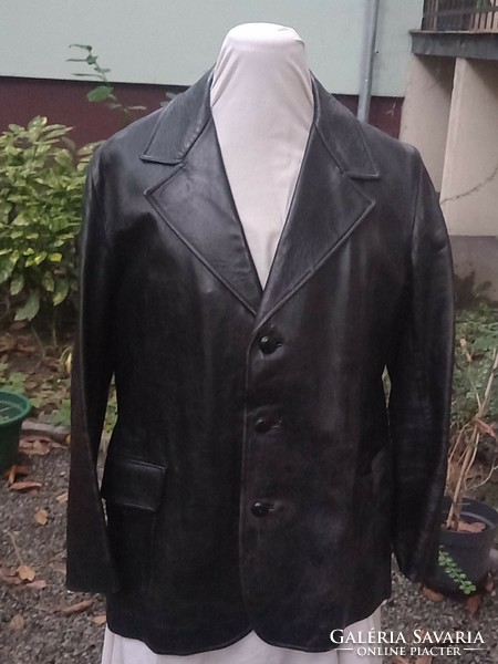 Vintage férfi bőr kabát,  50-es méret