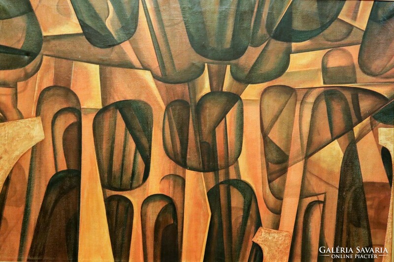 Cubist style abstract painting