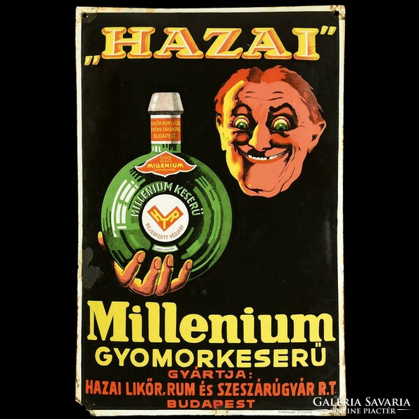 Likőrös üveg Hazai Likőr Rum és Szeszárúgyár R.T Budapest Millenium Keserű nem unicum