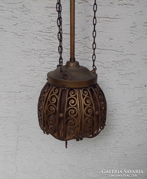 Art deco copper ceiling lamp
