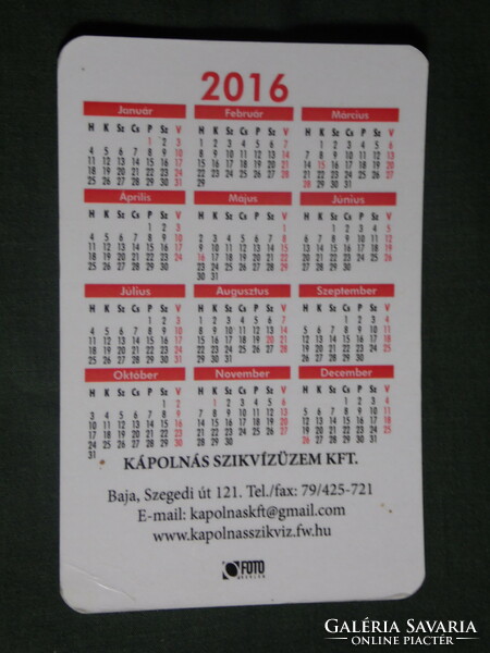 Card calendar, chapel waste water plant, soda, baja, children's model, 2016, (1)
