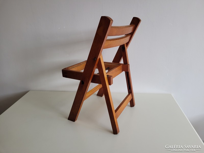 Régi retro összecsukható kemping fa kis szék gyerekszék