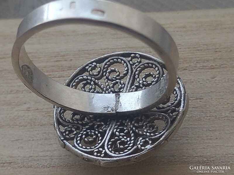 Filigree women's silver ring