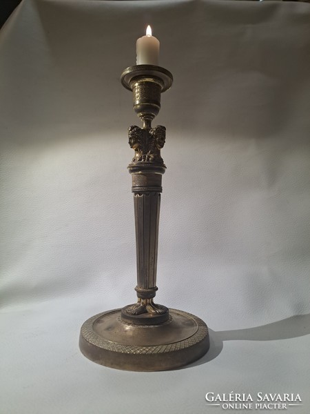Antique empire gilded copper candle holder 19.Szd.