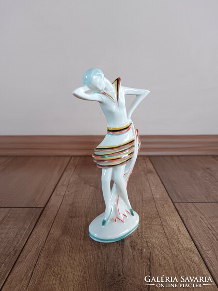 Antik Sitzendorf Art Deco porcelán lány