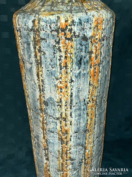 Rare striped lehoczkyné ceramic floor vase 69 cm (c0008)