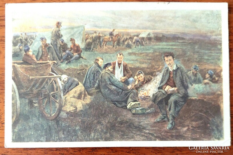 Old postcard, Imre Révész: petőfi in the camp!