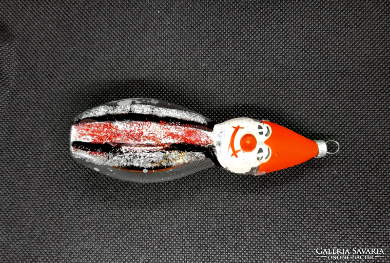 Old hand-painted glass Christmas tree ornament - clown -