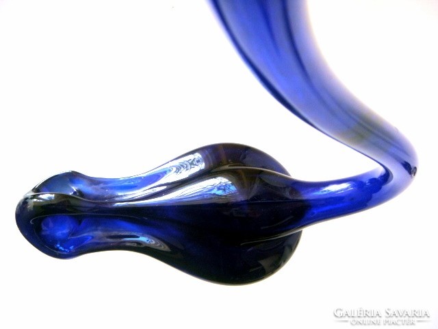 Cobalt blue swan vase, showy ornament, interesting rare shape