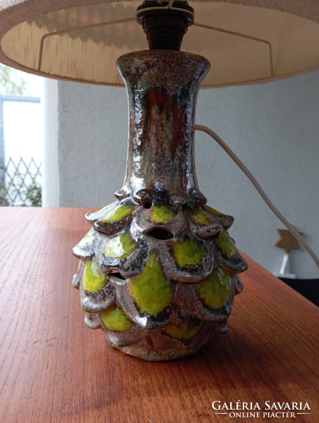 Vintage, artichoke, ceramic, table lamp