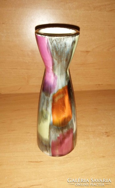 Iparművész eozinos kerámia váza - 17,5 cm (14/d)