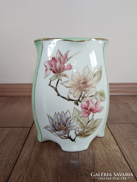 Zsolnay porcelain vase with floral pattern