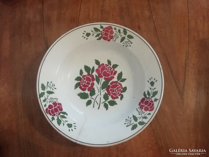 Old Kispest granite wall plate with flower pattern, decorative plate