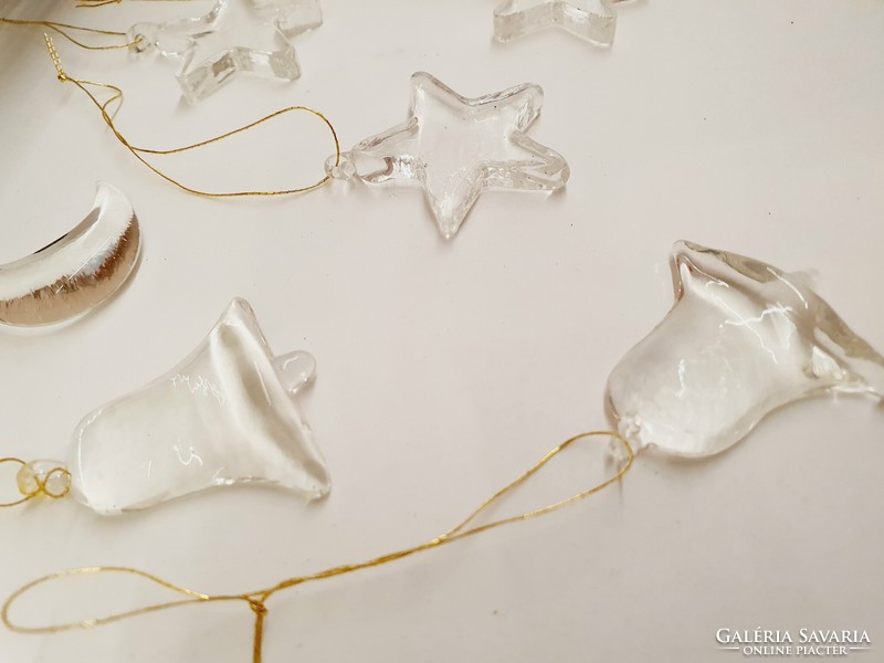 Transparent glass Christmas tree decoration, package, moon, star, bell