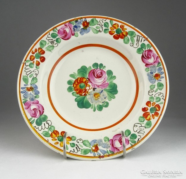 0T894 antique floral Apatfalv decorative plate 22 cm