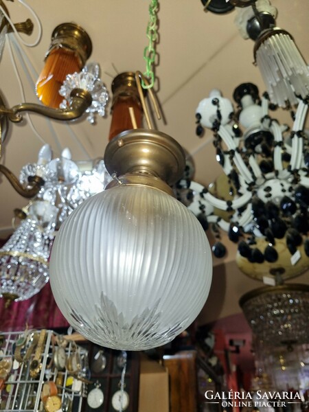 Old renovated crystal ceiling lamp