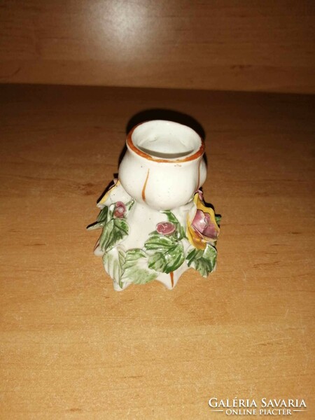 Porcelán rózsás gyertyatartó - 6,5 cm (po-2)