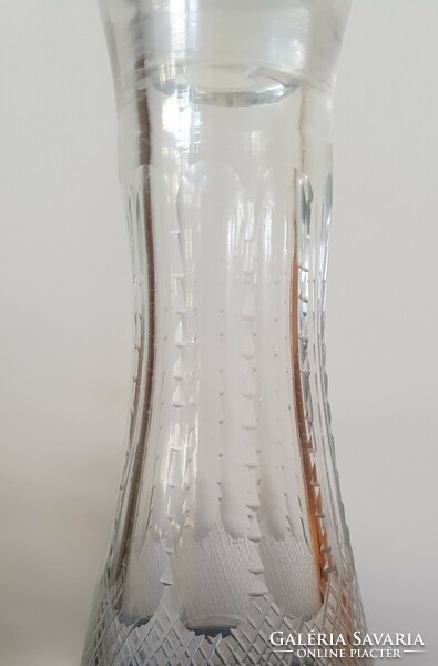 Régi antik üveg palack üvegdugóval likőrös kínáló