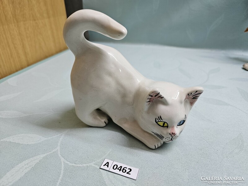 A0462 Porcelán cica török 14x14 cm