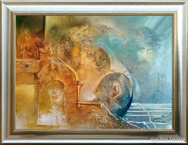 Mihály Buday: Birth of Worlds - framed 62x82cm - artwork: 50x70cm - by23/812