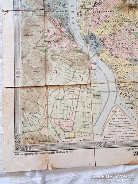 Rarity: Budapest map 1906, front, original