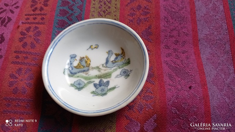Old small oriental style porcelain bowl, Chinese plate, small bowl