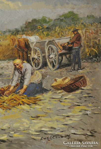 Deák-Ébner Lajos (1850-1934): Kukoricafosztás