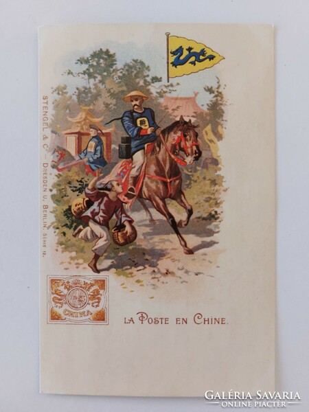 Régi Stengel képeslap levelezőlap Kína