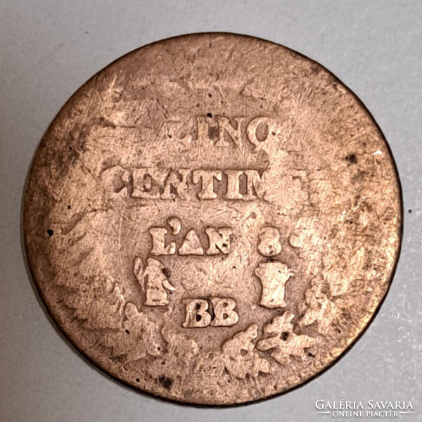 1799. Franciaország 5 centime,  BB (811)