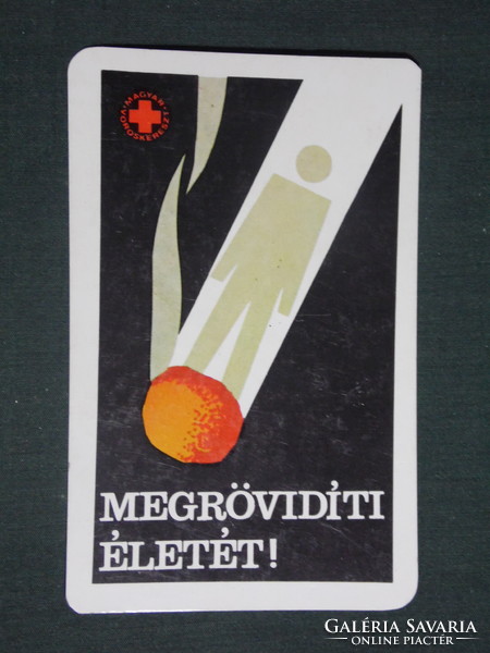 Kártyanaptár,Magyar Vöröskereszt, dohányzás megelőzés,grafikai rajzos,1979 ,  (1)