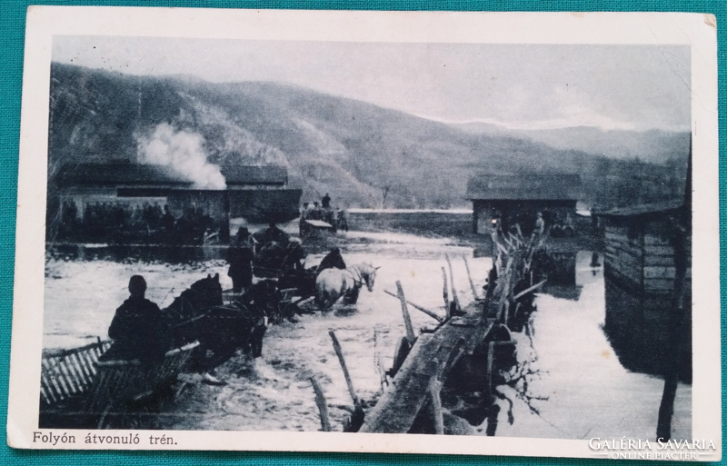 Train crossing the river, history, World War I; publication of an interesting newspaper, Budapest, ran