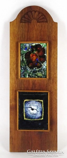 1P256 Lavotha Géza : "Fekete Rózsa" tűzzománc kép 51 x 17 cm