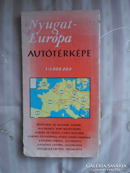 Retro térkép 6.: Nyugat-Európa autótérképe, 1976 (autós térkép)