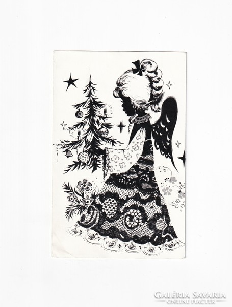 K:00 Christmas card black and white