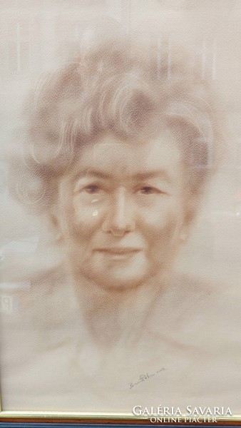 Signed female portrait painting
