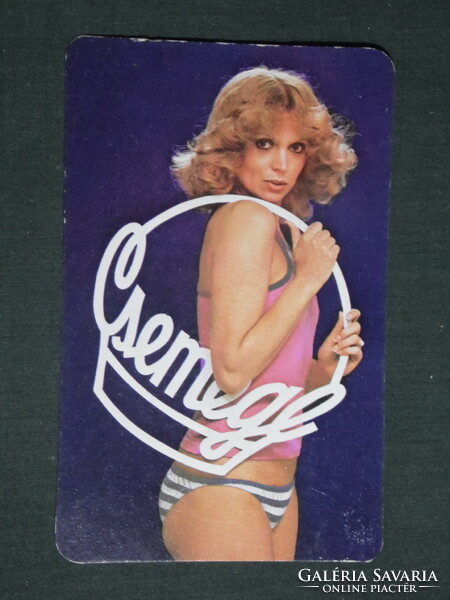 Kártyanaptár, Csemege ABC élelmiszer áruházak, erotikus női modell,1982 ,  (1)