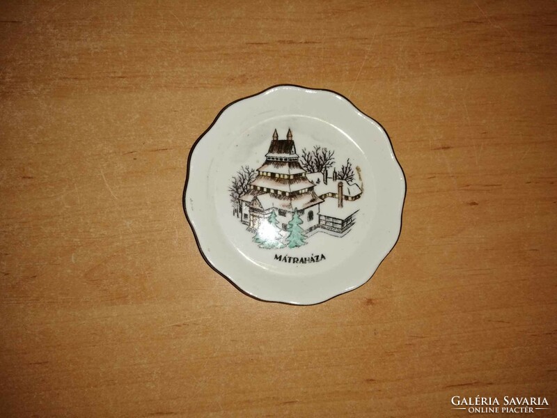 Aquincum porcelain loft house commemorative decorative plate - dia. 8.2 cm (1/p)