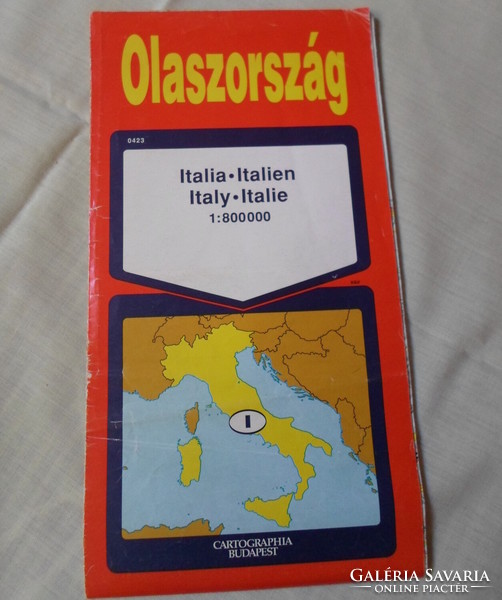 Retro térkép 12.: Olaszország autótérképe, 1992 (autós térkép)