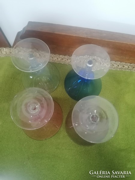 4 colorful liqueur glasses