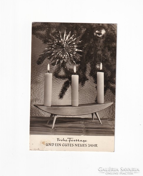 K:06 Karácsonyi képeslap Fekete-fehér