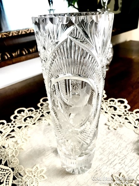 Antique lead crystal vase
