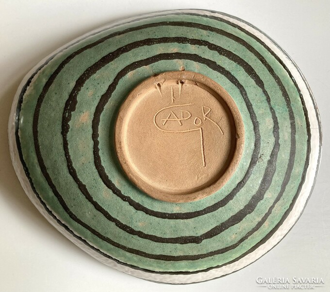 István Gádor abstract ceramic bowl - cubist style