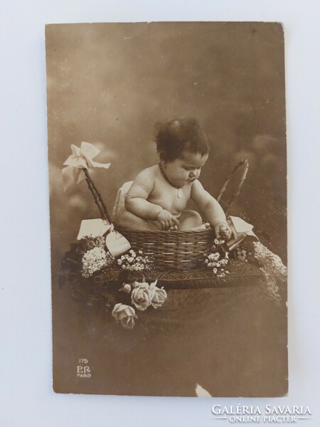 Old postcard photo postcard baby