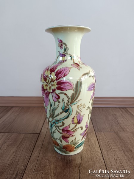 Old Zsolnay large orchid pattern porcelain vase